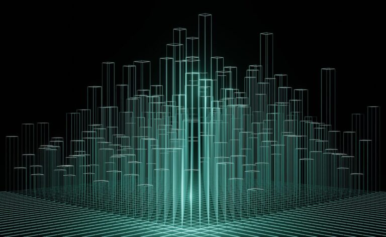 an abstract image of a city made up of lines