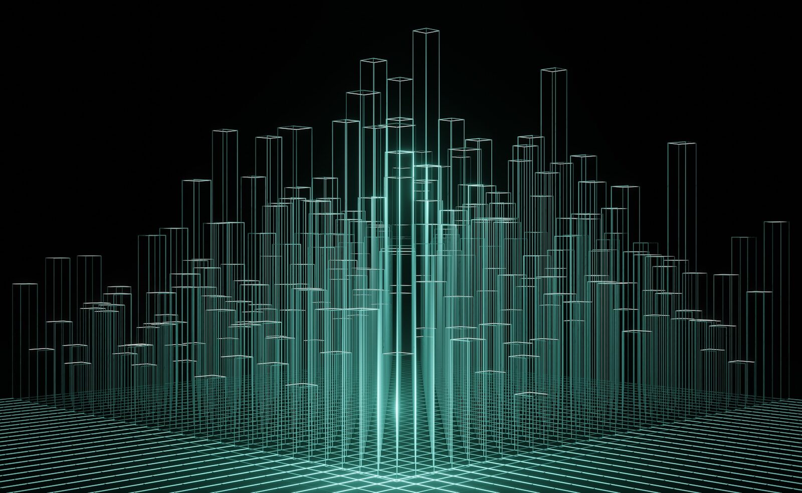an abstract image of a city made up of lines